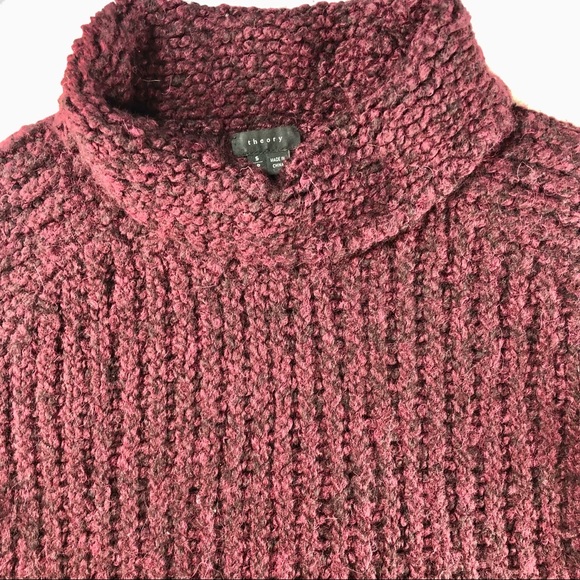 THEORY WOMENS ALPACA SWEATER BURGUNDY WINE S - Picture 3 of 15